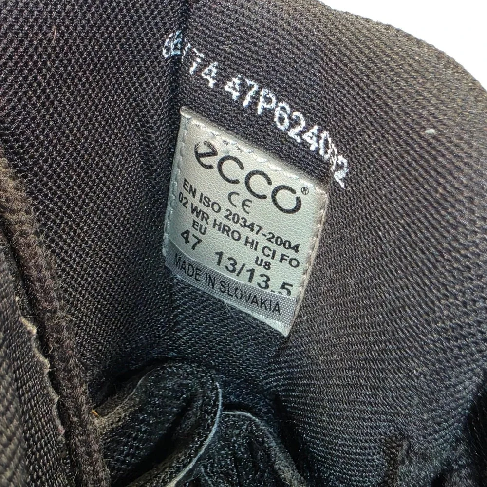 ECCO Gore-Tex Leather Boots Men's 13/13.5 Black Waterproof Hiking Vibram Combat